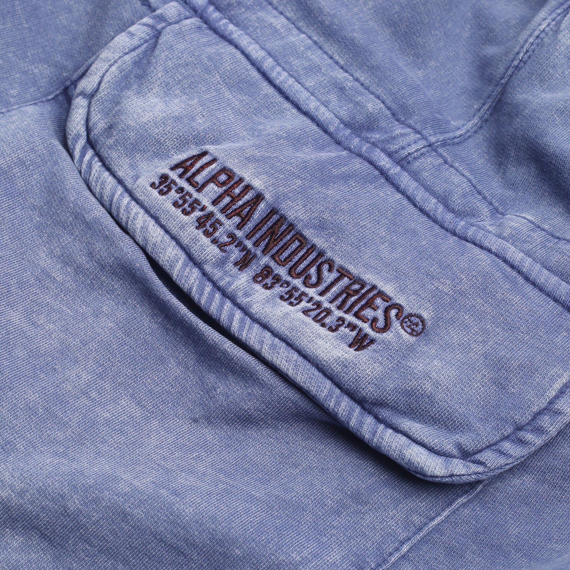 Мужские шорты Alpha Industries Terry Dyed Short (MBT55000C1-replica blue)  - цена, описание, фото 2