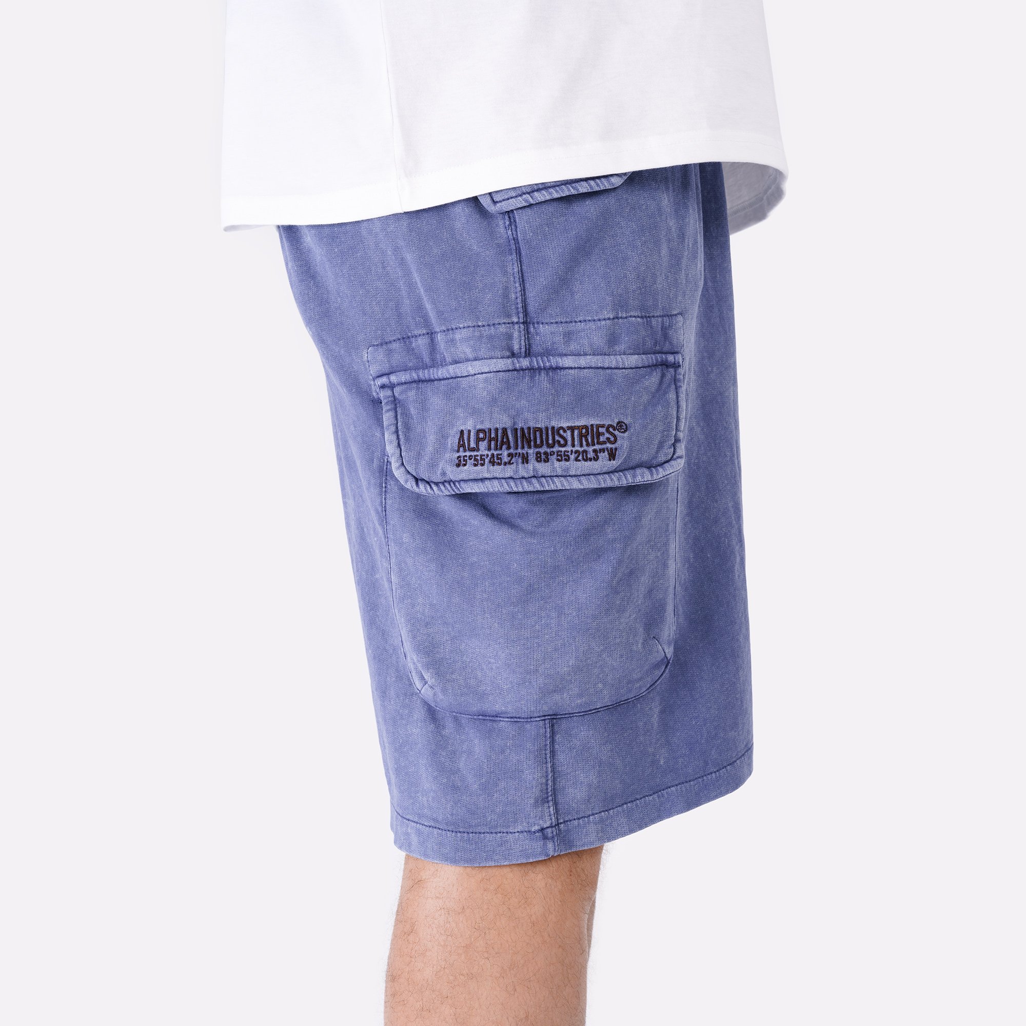 Мужские шорты Alpha Industries Terry Dyed Short (MBT55000C1-replica blue)  - цена, описание, фото 9