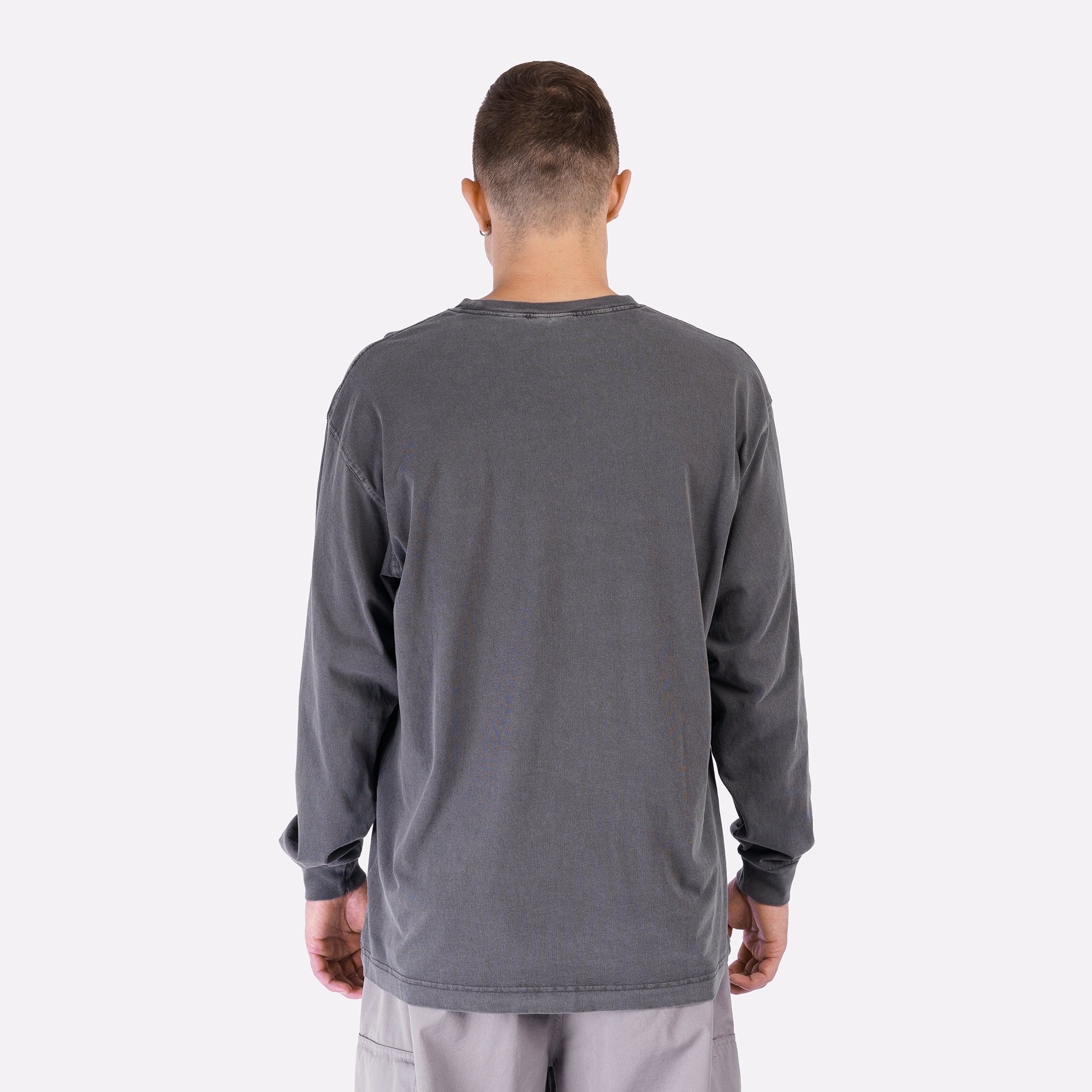 Мужской лонгслив Carhartt WIP L/S Nelson T-Shirt (I029948-graphite garm dyd)  - цена, описание, фото 3