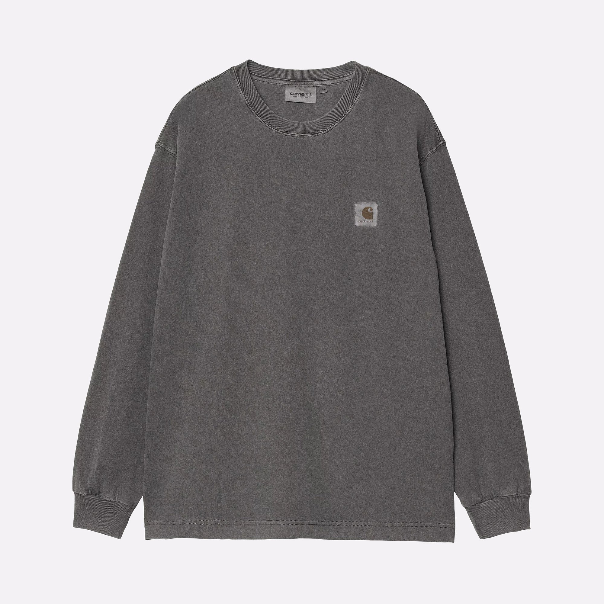 Мужской лонгслив Carhartt WIP L/S Nelson T-Shirt (I029948-graphite garm dyd)  - цена, описание, фото 1