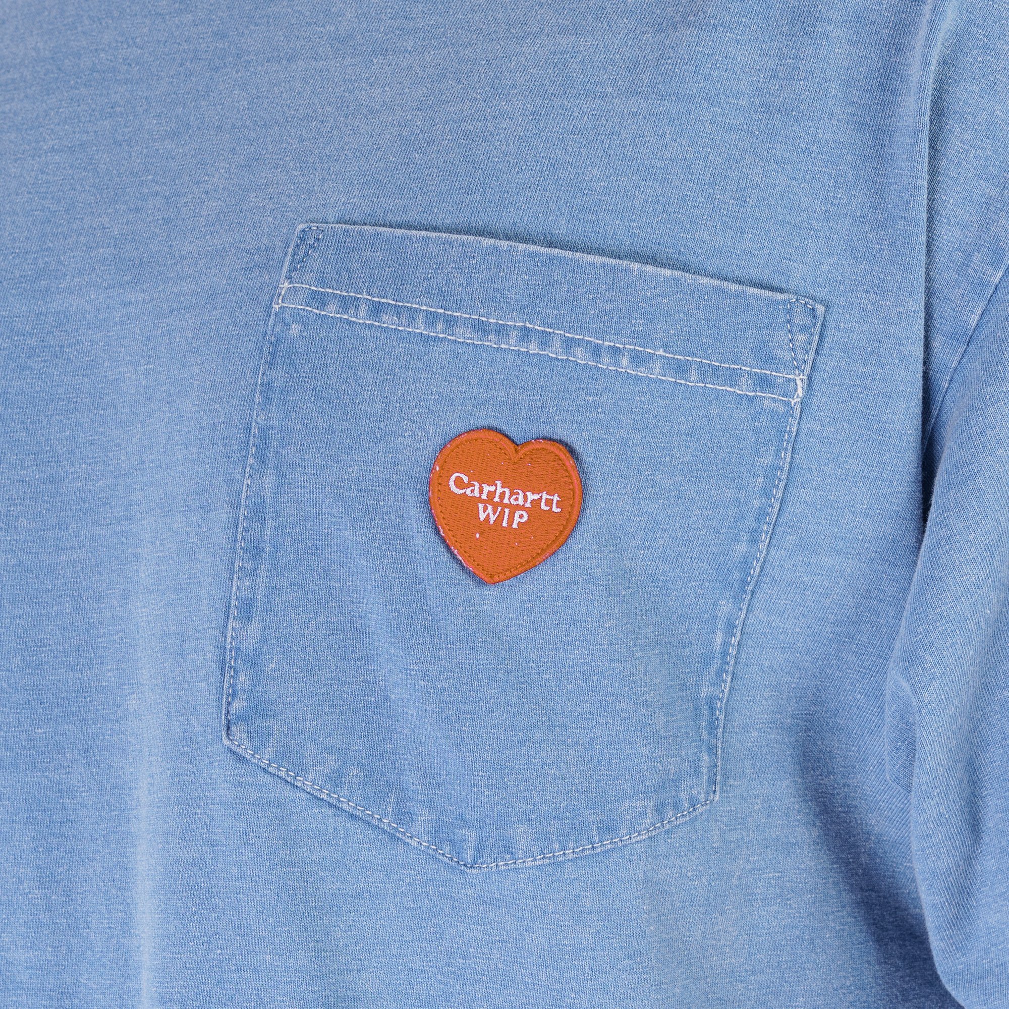 Мужская футболка Carhartt WIP S/S Ingo Pocket T-Shirt (I034486-light blue garm)  - цена, описание, фото 5