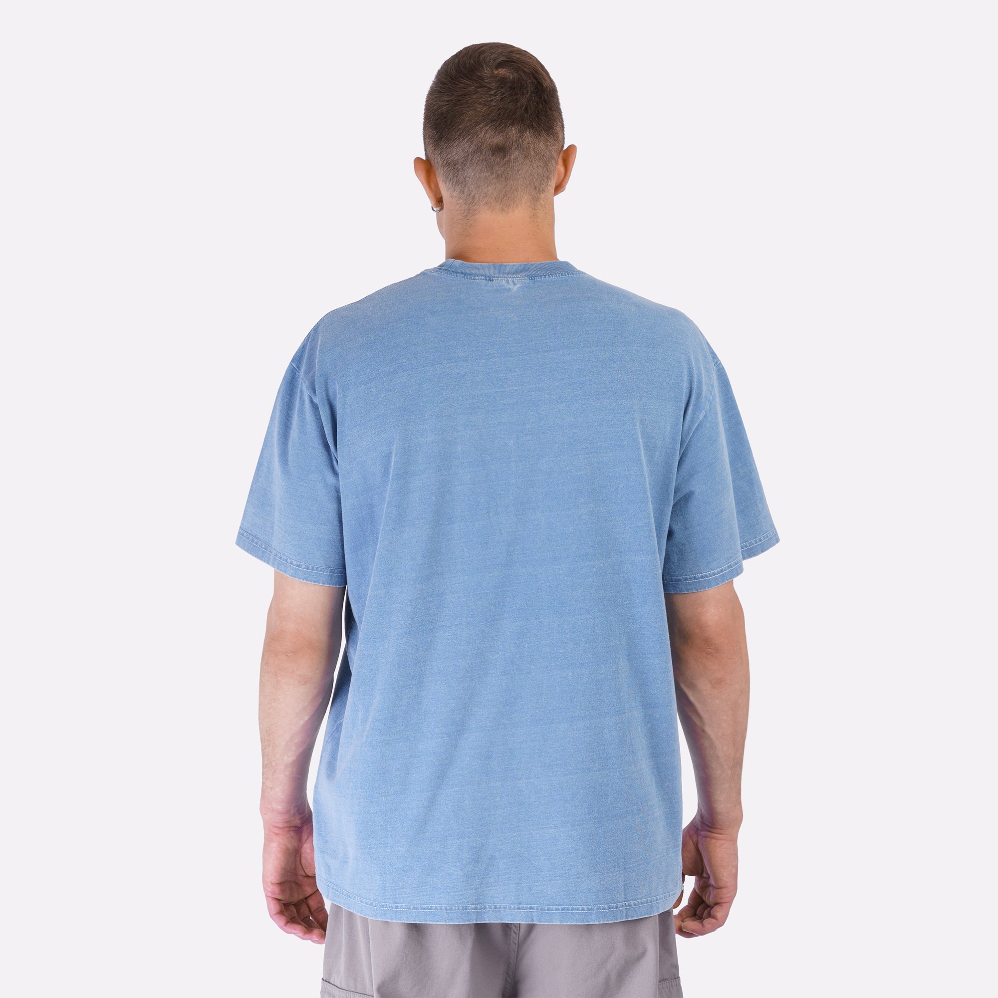 Мужская футболка Carhartt WIP S/S Ingo Pocket T-Shirt (I034486-light blue garm)  - цена, описание, фото 3