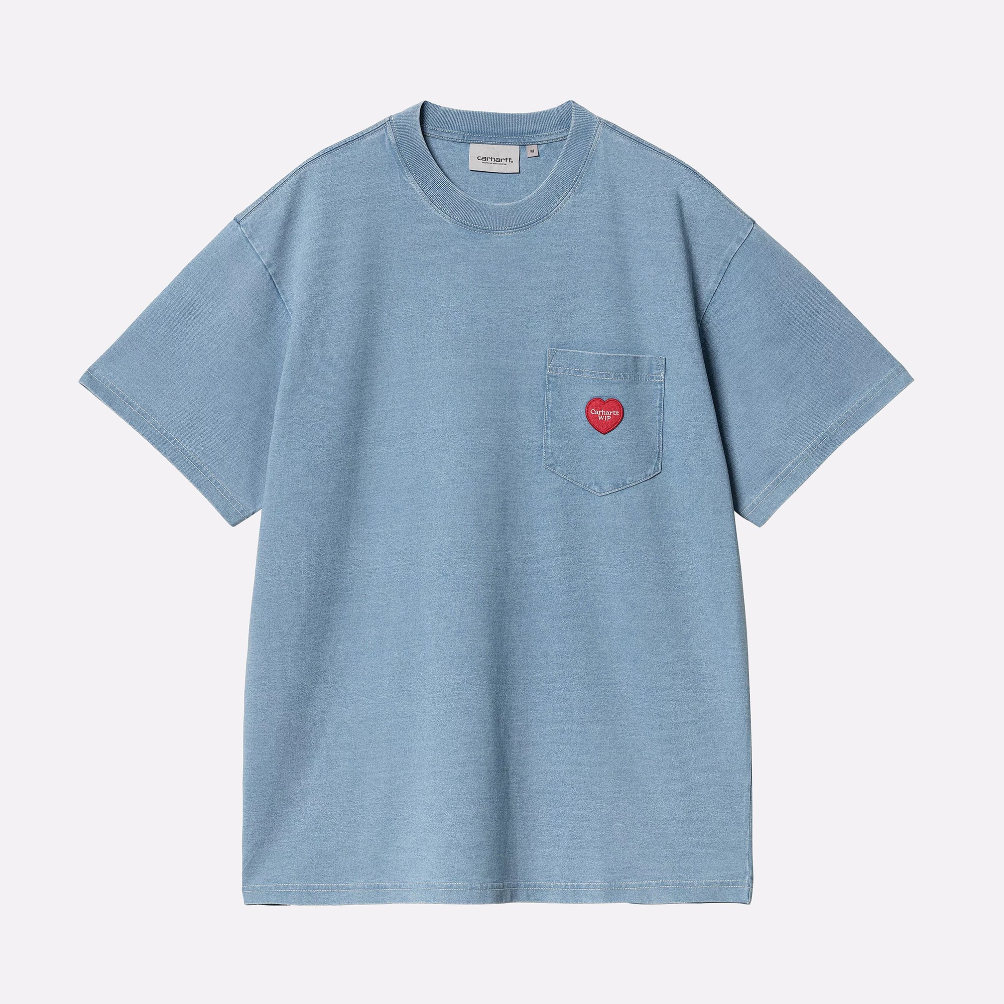 Мужская футболка Carhartt WIP S/S Ingo Pocket T-Shirt (I034486-light blue garm)  - цена, описание, фото 1