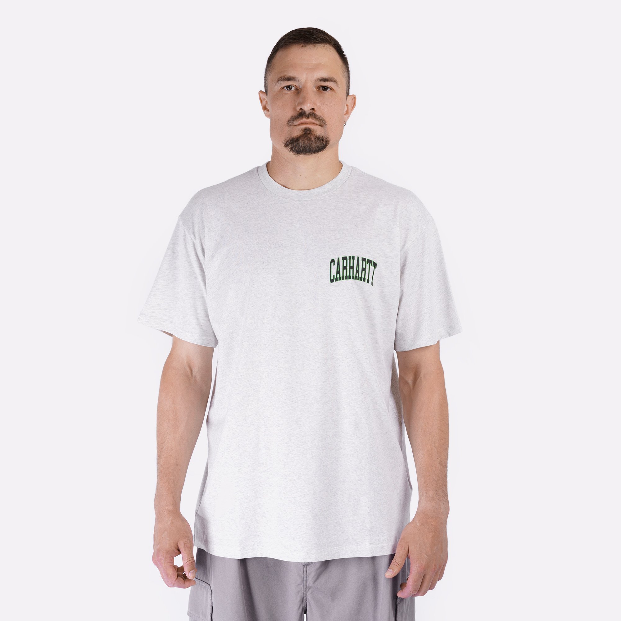 Мужская футболка Carhartt WIP S/S Logo T-Shirt (I034643-ash heather)  - цена, описание, фото 3