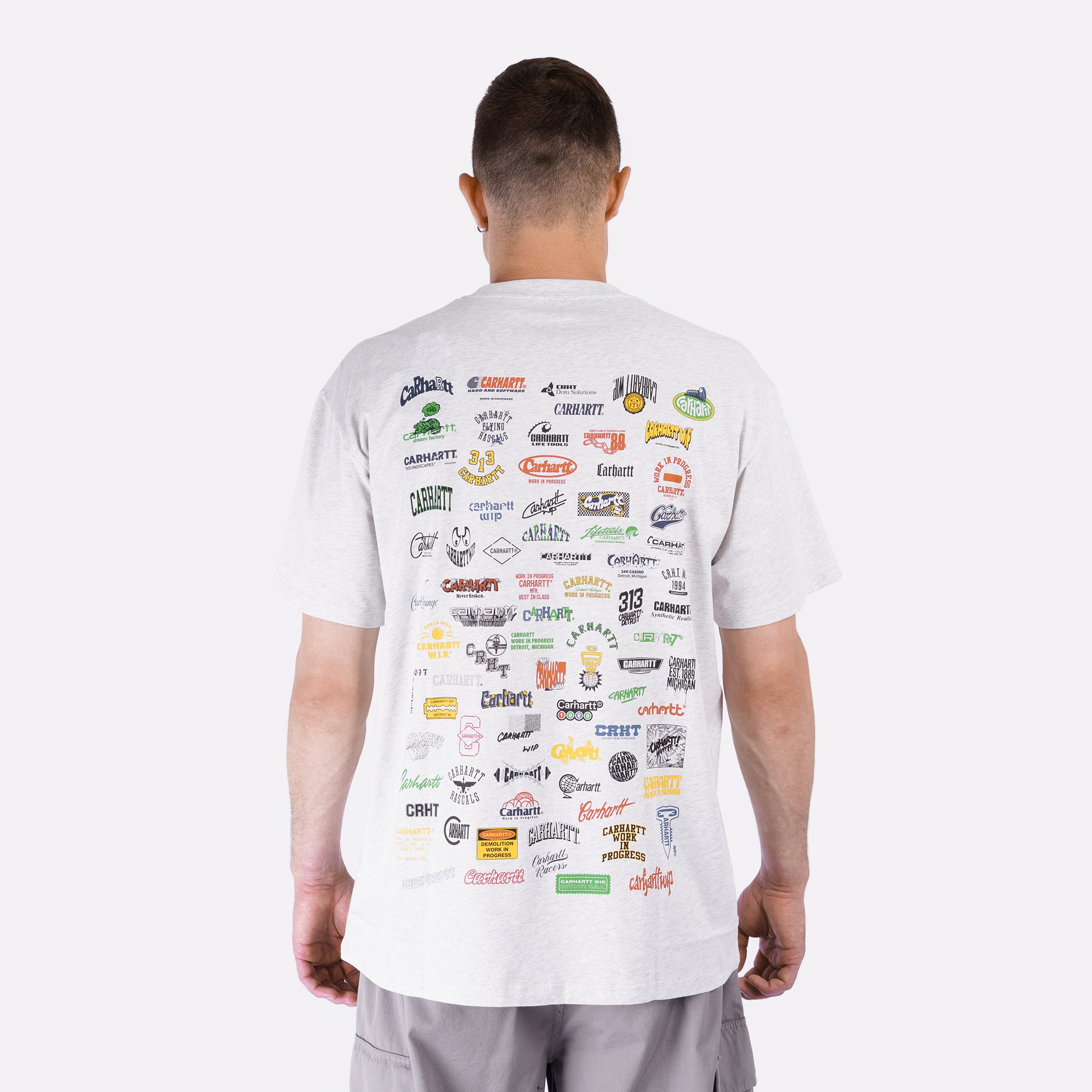 Мужская футболка Carhartt WIP S/S Logo T-Shirt (I034643-ash heather)  - цена, описание, фото 4