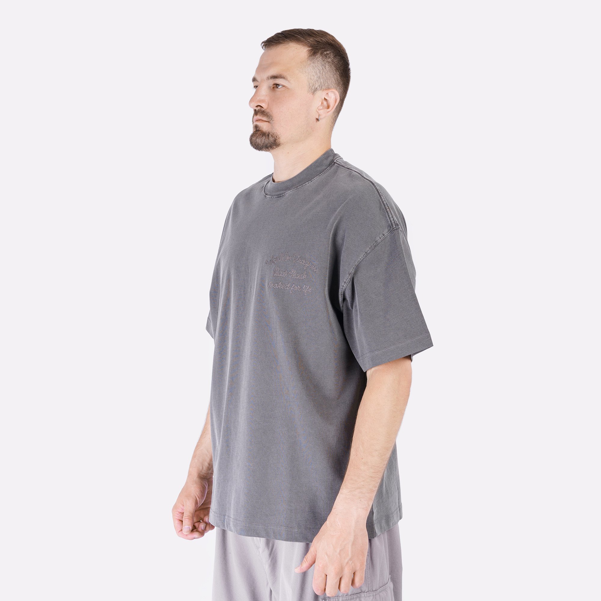 Мужская футболка Carhartt WIP S/S Bait Shack T-Shirt (I034660-black garm dyd)  - цена, описание, фото 4