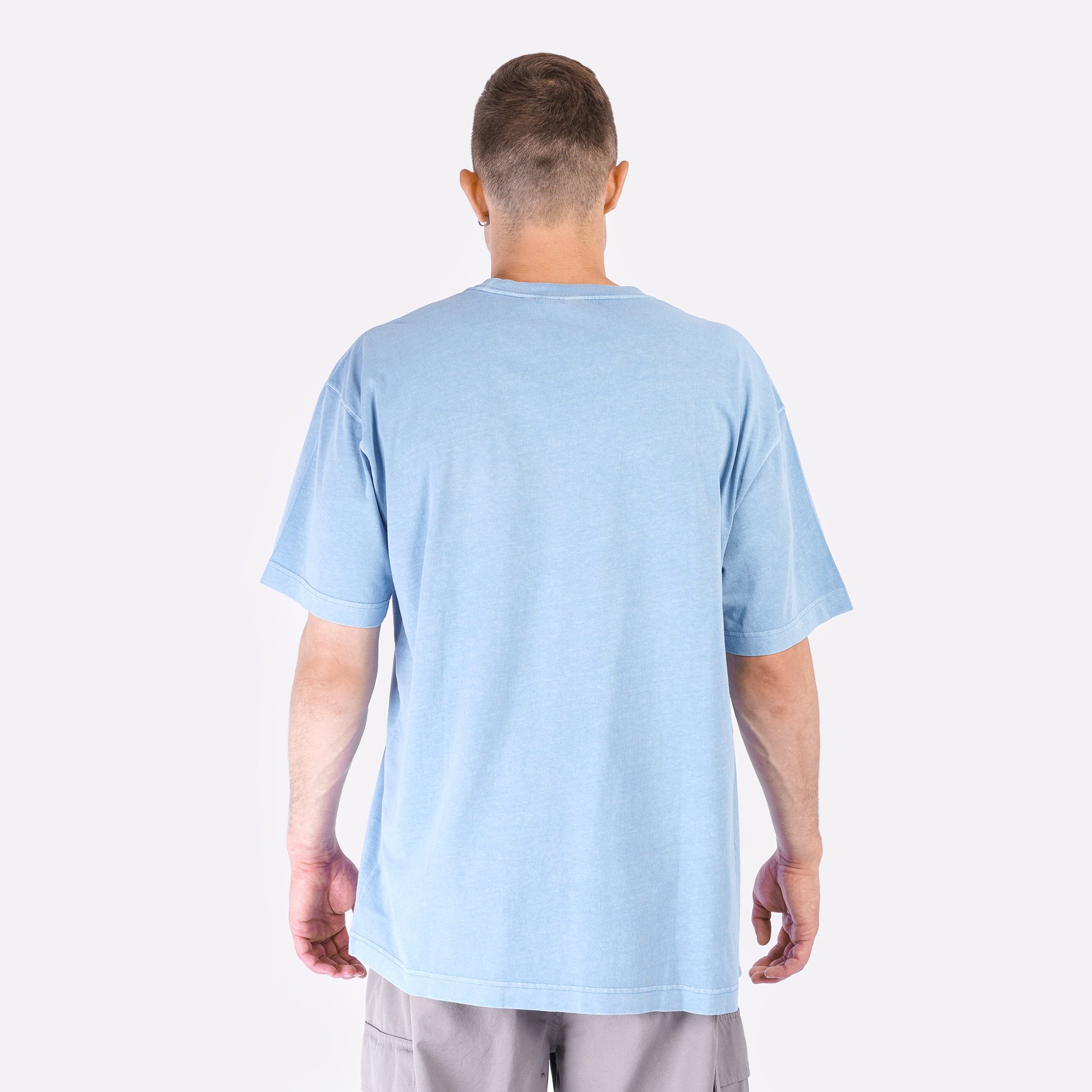 Мужская футболка Carhartt WIP S/S Nelson T-Shirt (I029949-clay blue garm dy)  - цена, описание, фото 3