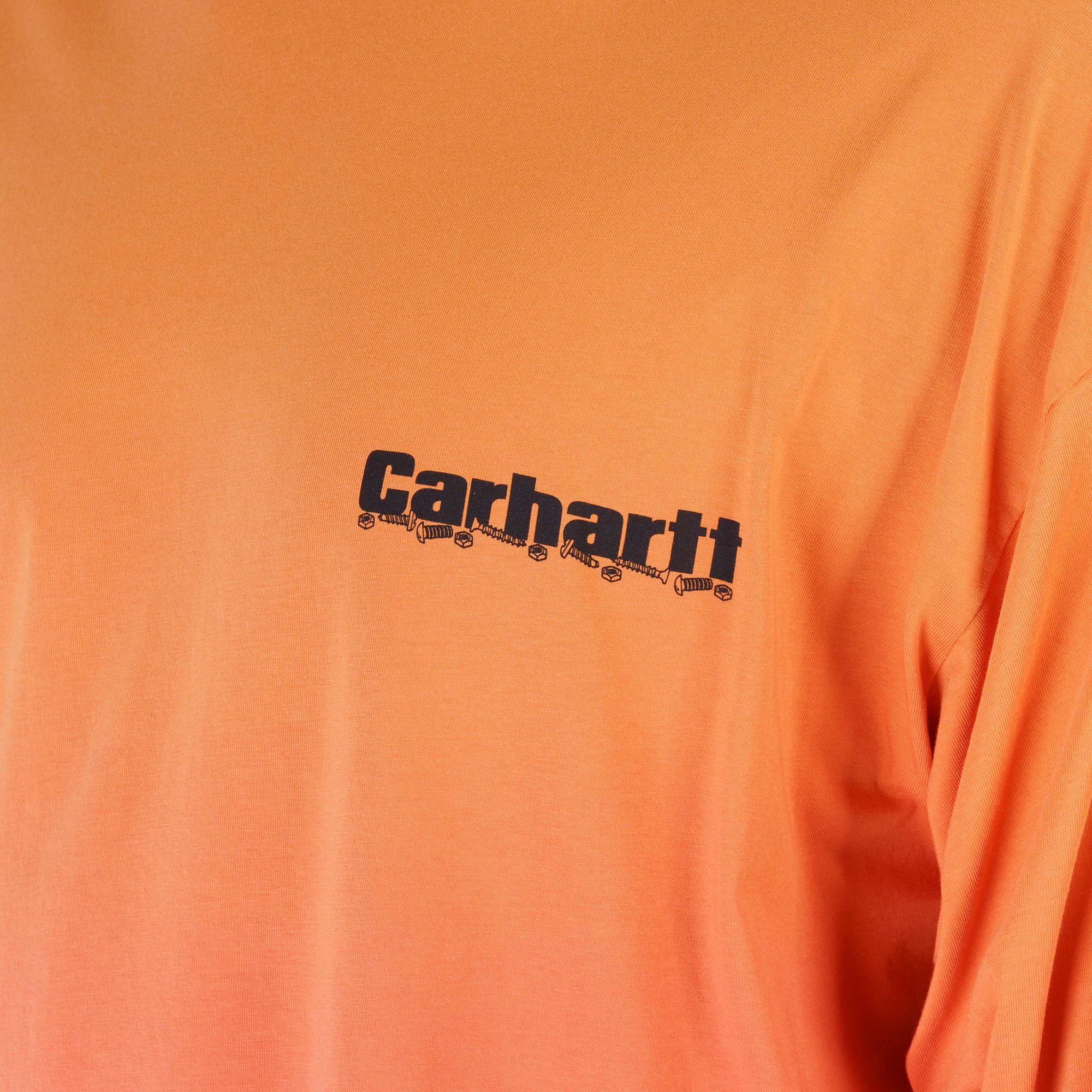 Мужской лонгслив Carhartt WIP L/S Light Work T-Shirt (I034672-pumpkin/cherry)  - цена, описание, фото 6