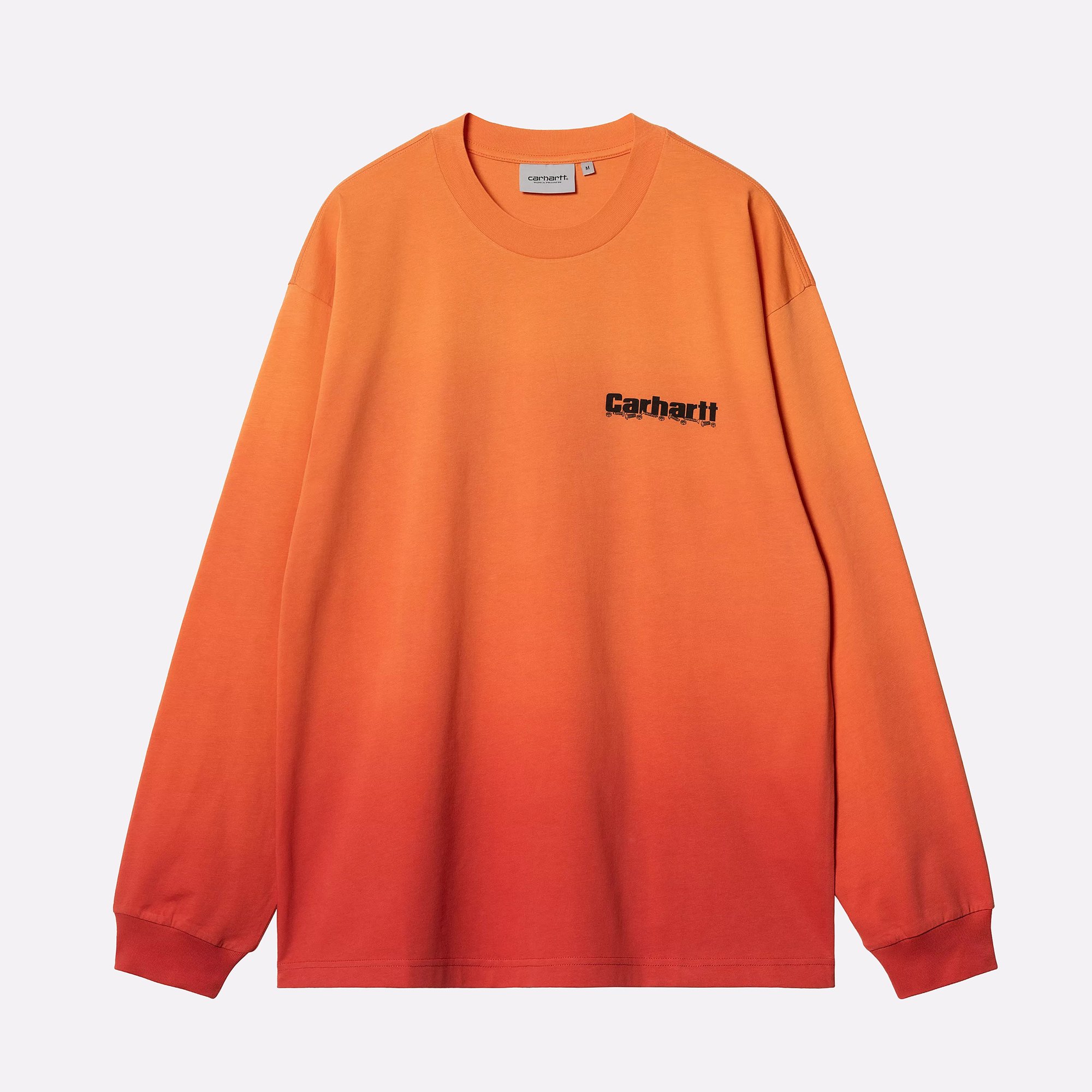 Мужской лонгслив Carhartt WIP L/S Light Work T-Shirt (I034672-pumpkin/cherry)  - цена, описание, фото 1