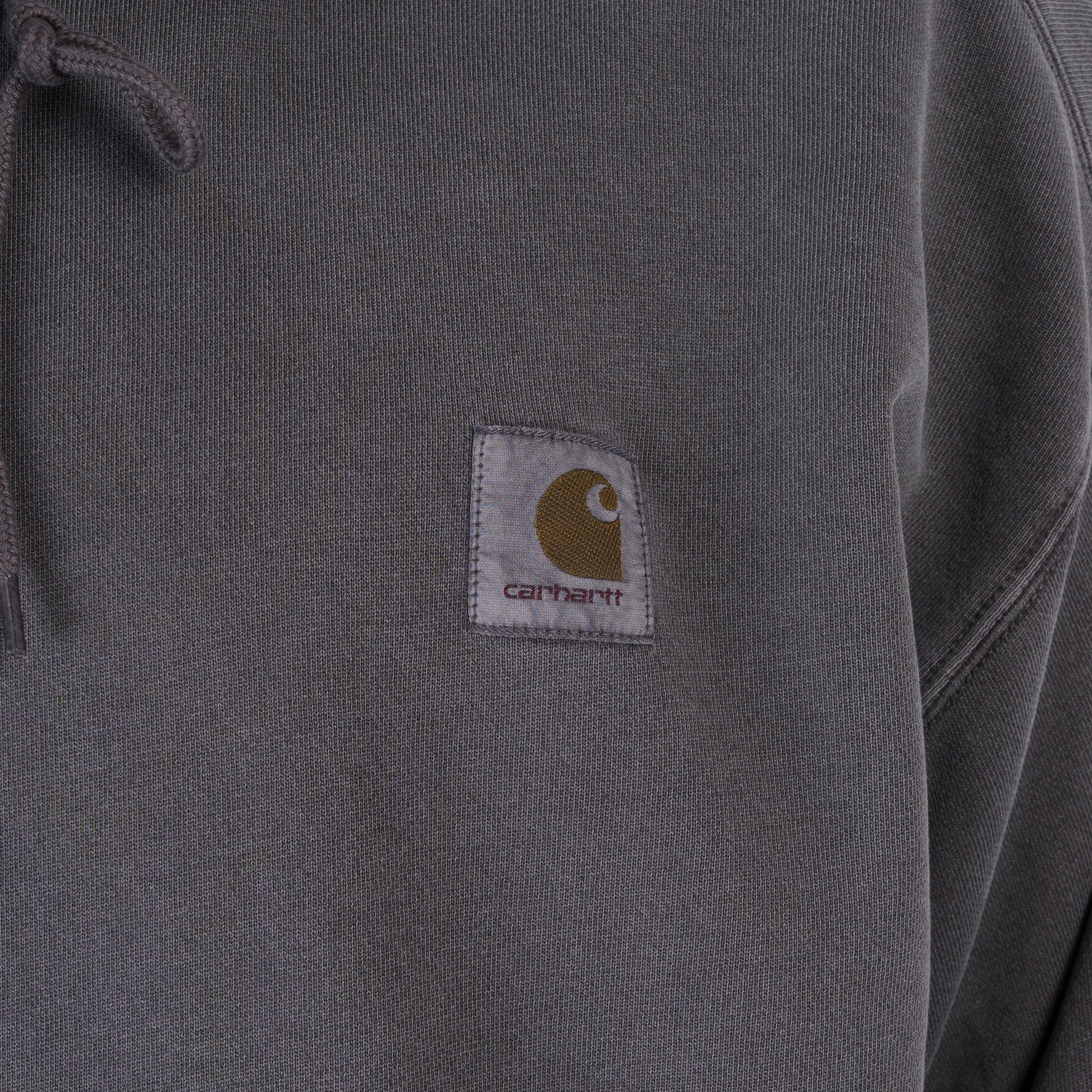 Мужская толстовка Carhartt WIP Hooded Nelson Sweat (I029963-graphite garm dyd)  - цена, описание, фото 5