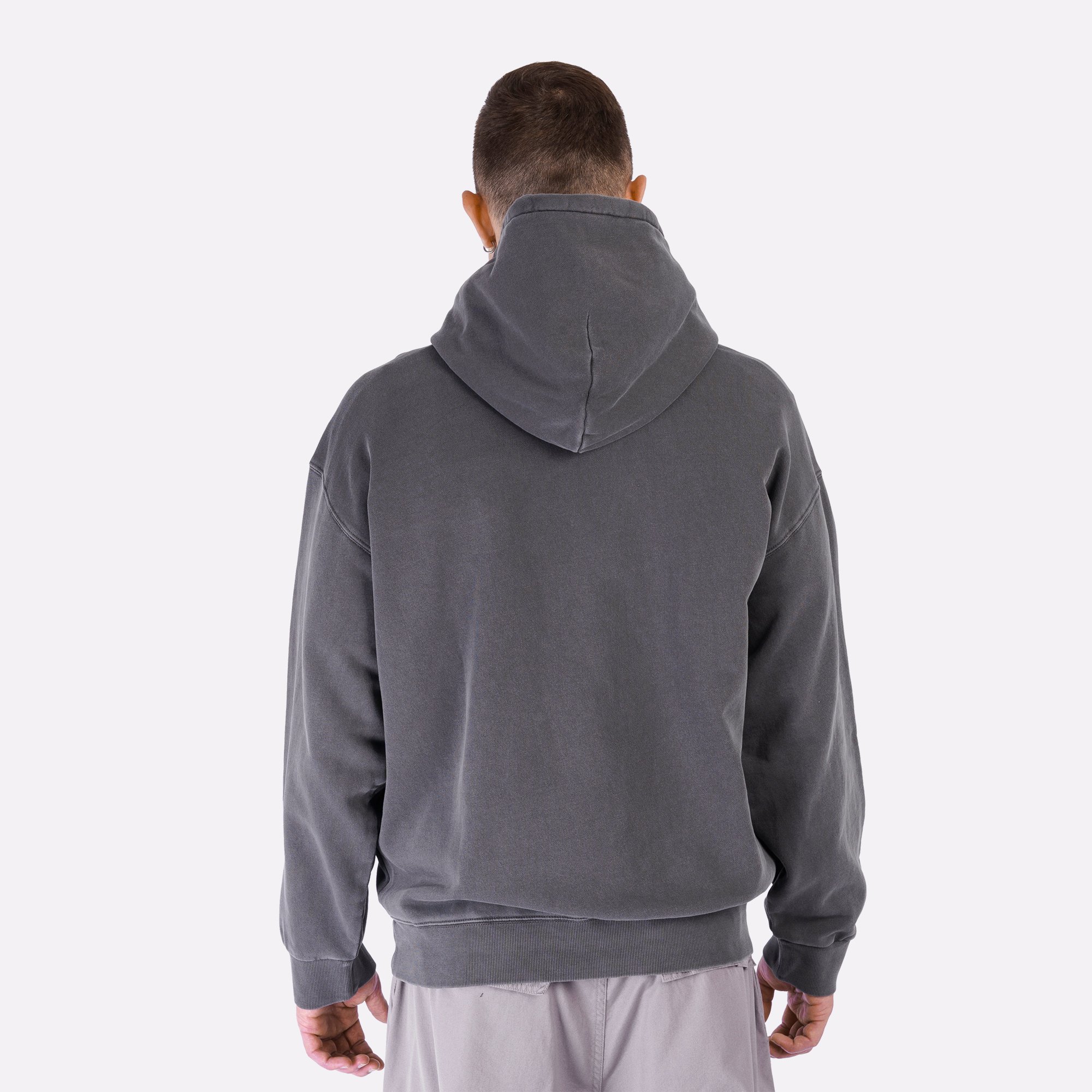 Мужская толстовка Carhartt WIP Hooded Nelson Sweat (I029963-graphite garm dyd)  - цена, описание, фото 4