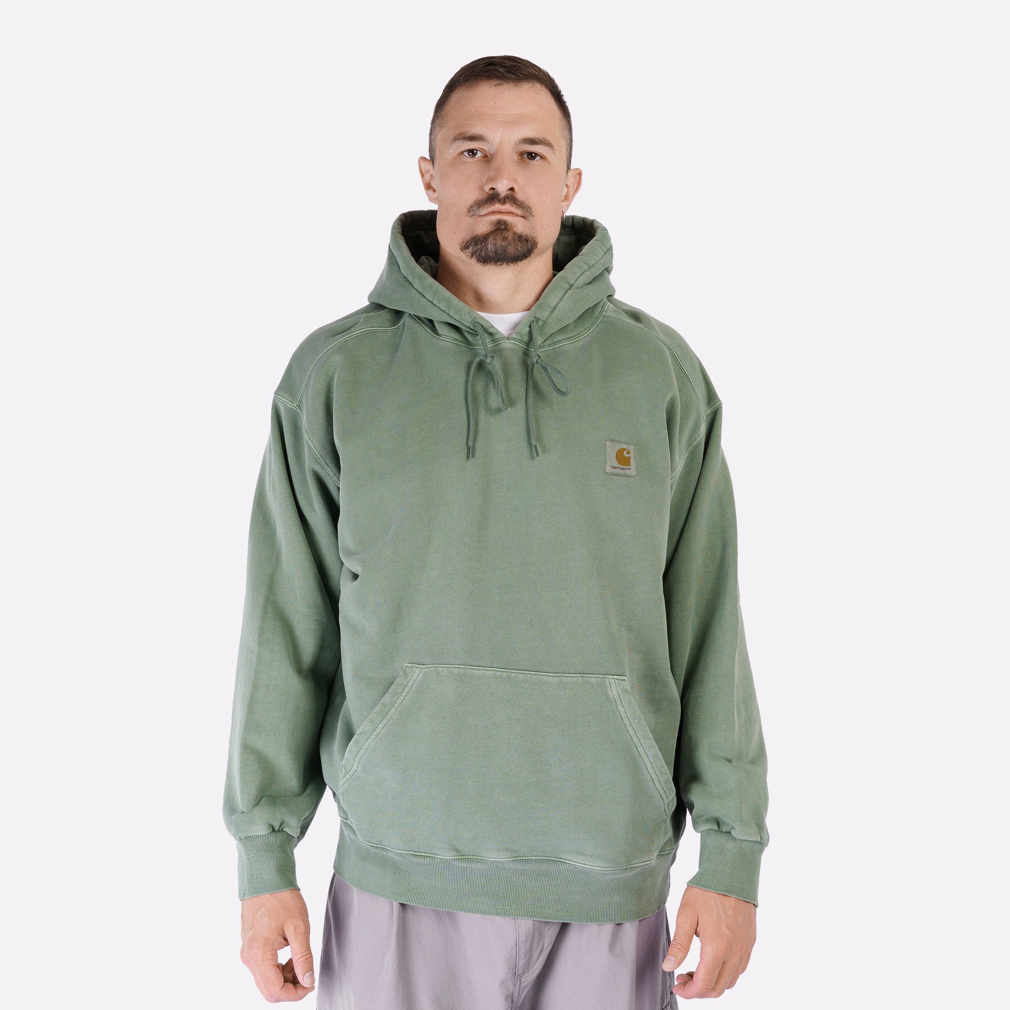 Мужская толстовка Carhartt WIP Hooded Nelson Sweat (I029963-park garm dyd)  - цена, описание, фото 2