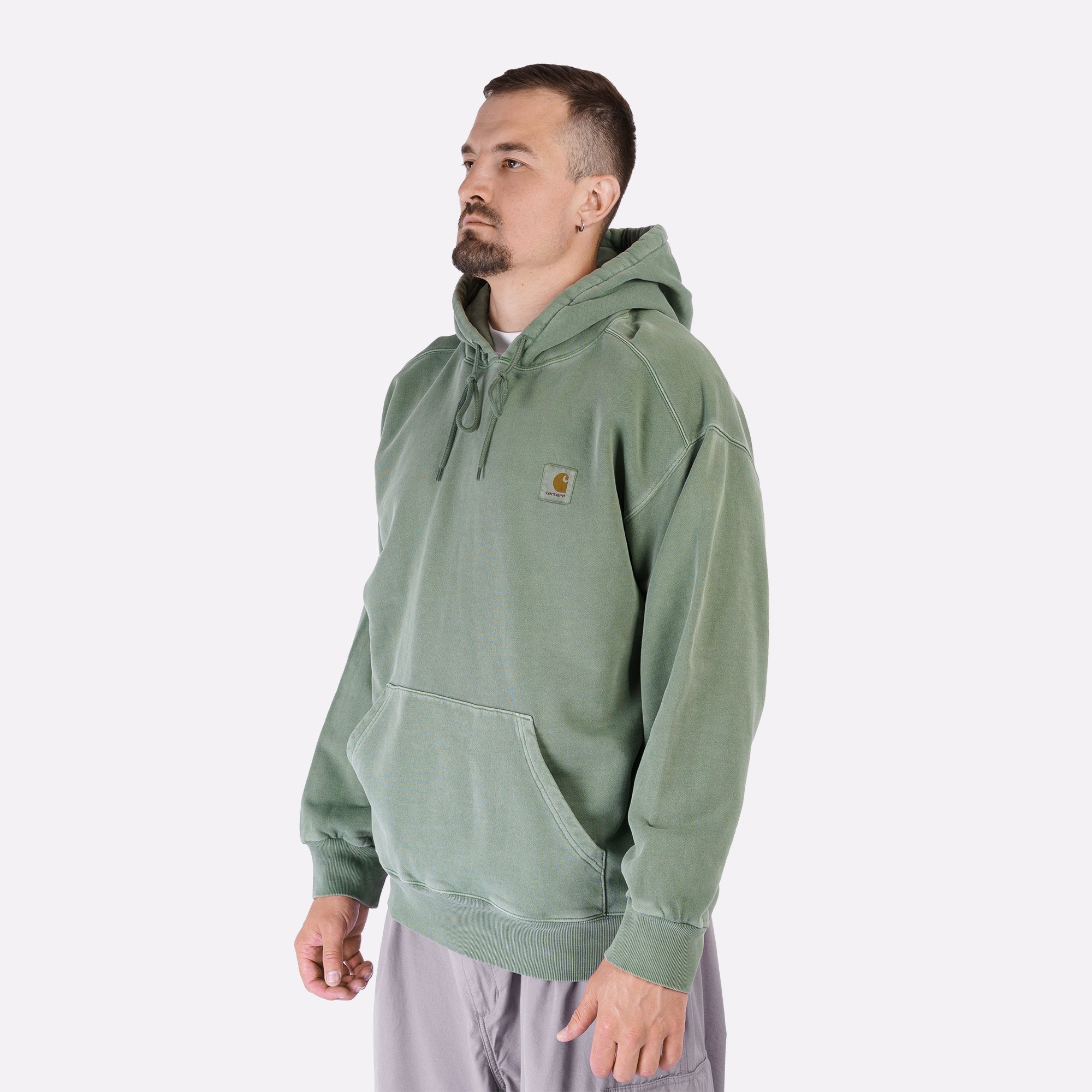 Мужская толстовка Carhartt WIP Hooded Nelson Sweat (I029963-park garm dyd)  - цена, описание, фото 3