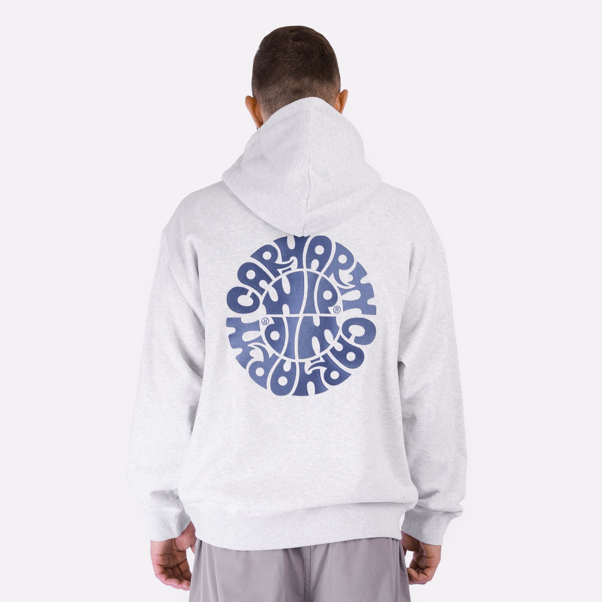 Мужская толстовка Carhartt WIP Hooded Nelson Sweat (I034731-ash heat/blu iris)  - цена, описание, фото 4