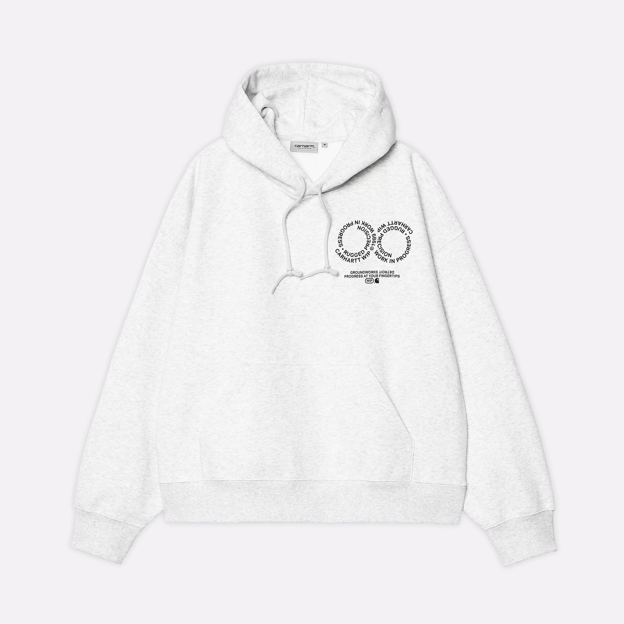 Мужская толстовка Carhartt WIP Hooded Rotation Sweat (I034690-ash heather/blk)  - цена, описание, фото 1