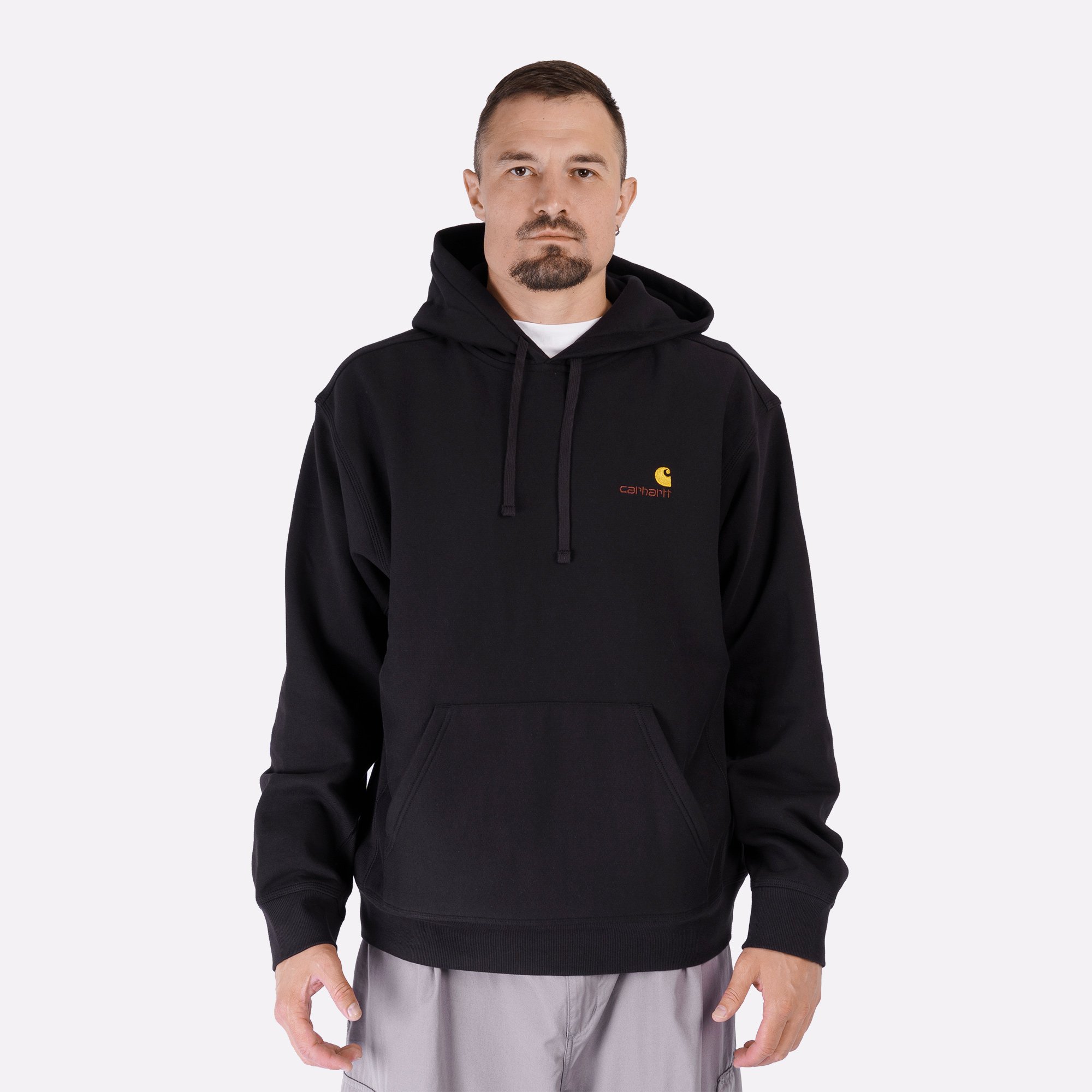 Мужская толстовка Carhartt WIP Hooded American Script Sweat (I028279-black)  - цена, описание, фото 2