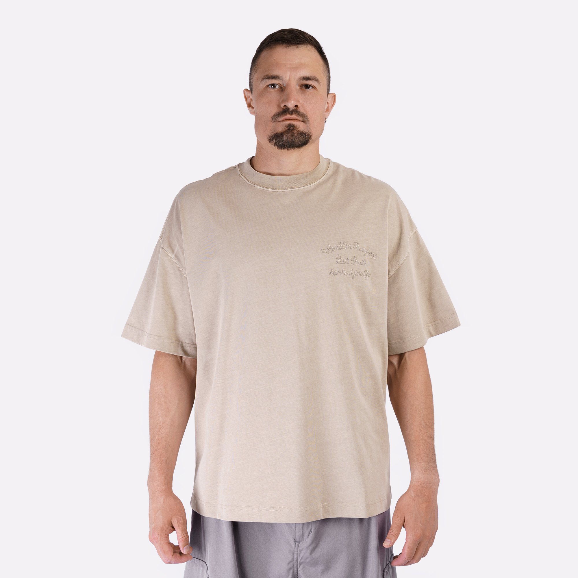 Мужская футболка Carhartt WIP S/S Bait Shack T-Shirt (I034660-wall garm dyed)  - цена, описание, фото 3