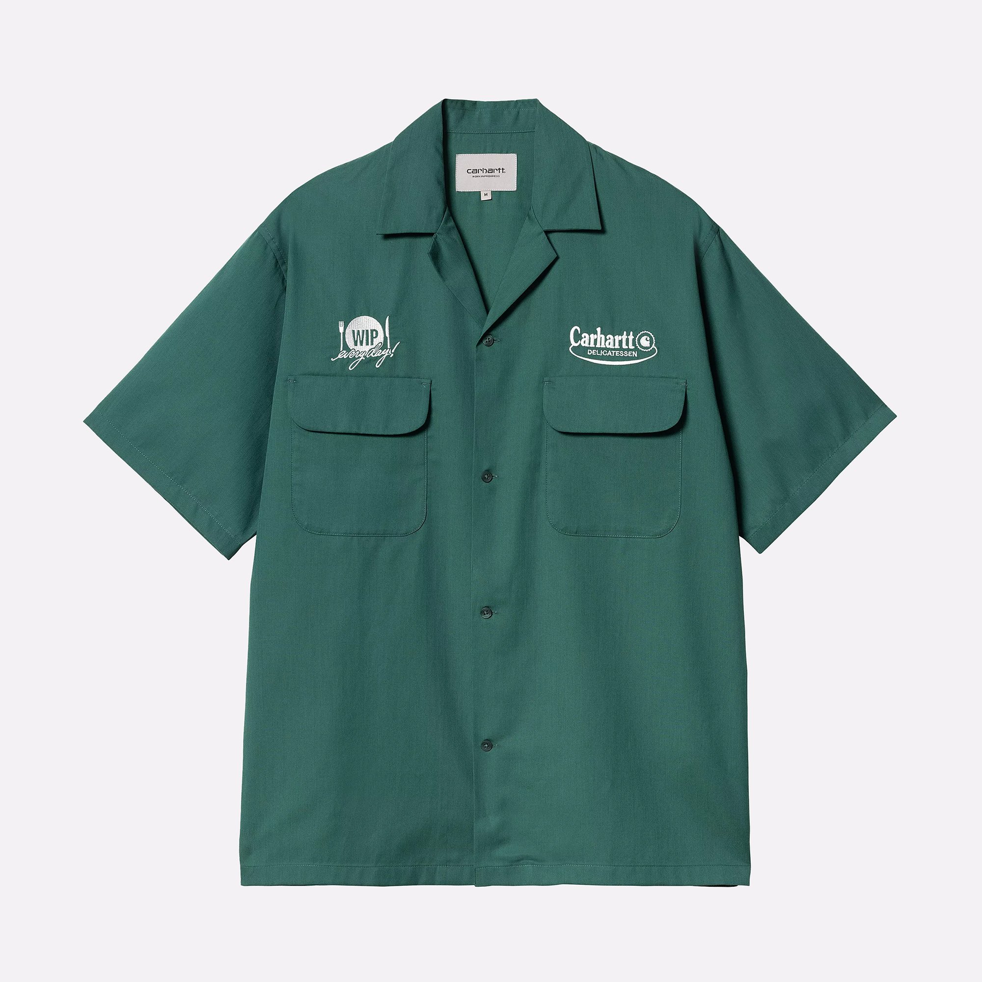 Мужская рубашка Carhartt WIP S/S Deli Shirt (I034738-rainforest/white)  - цена, описание, фото 1