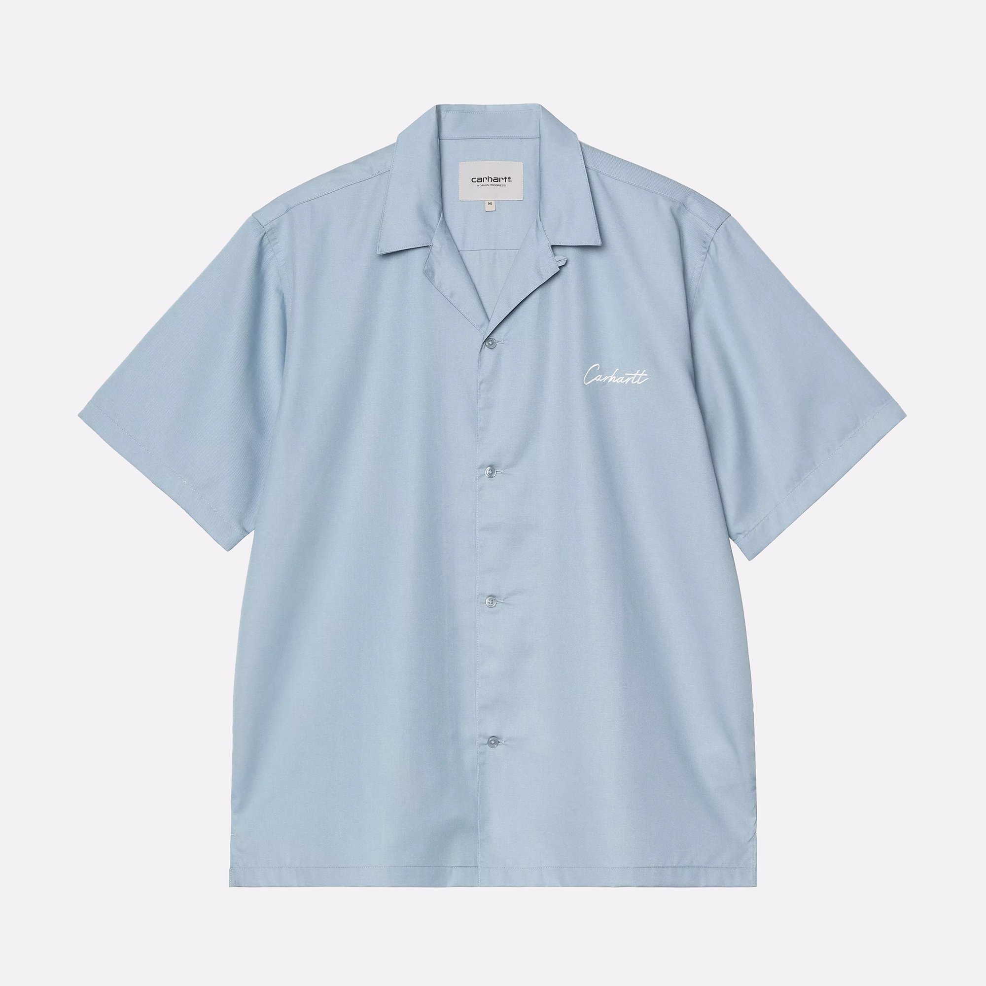 Мужская рубашка Carhartt WIP S/S Delray Shirt (I031465-blue/wht frosted)  - цена, описание, фото 1