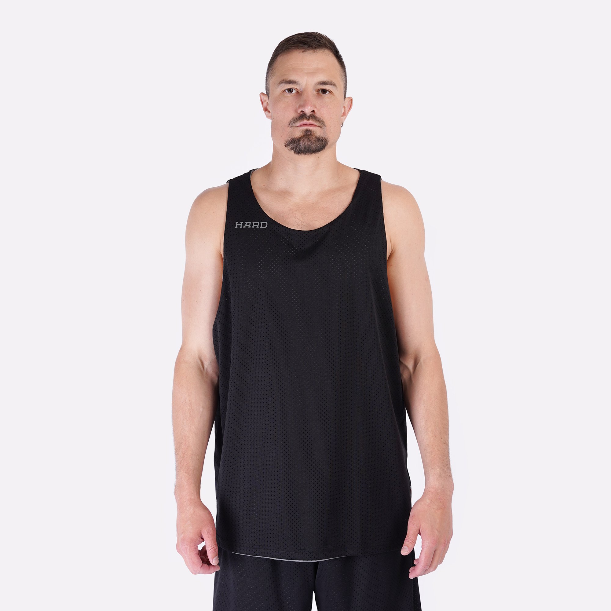 Мужская майка Hard Reversible Tank Top (Hard-tank top-black/grey)  - цена, описание, фото 3