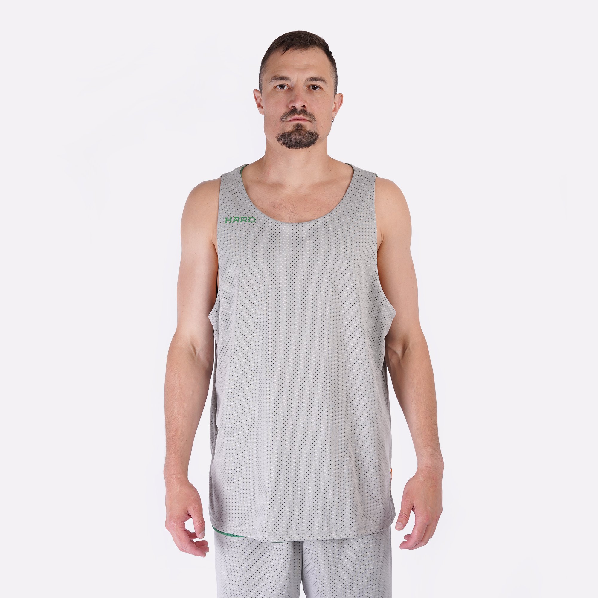 Мужская майка Hard Reversible Tank Top (Hard-tank top-green/grey)  - цена, описание, фото 4
