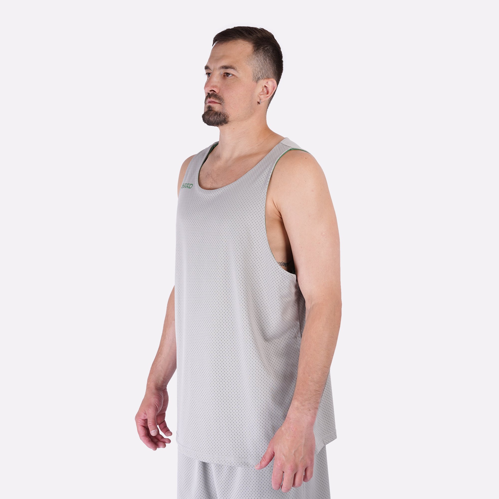 Мужская майка Hard Reversible Tank Top (Hard-tank top-green/grey)  - цена, описание, фото 8