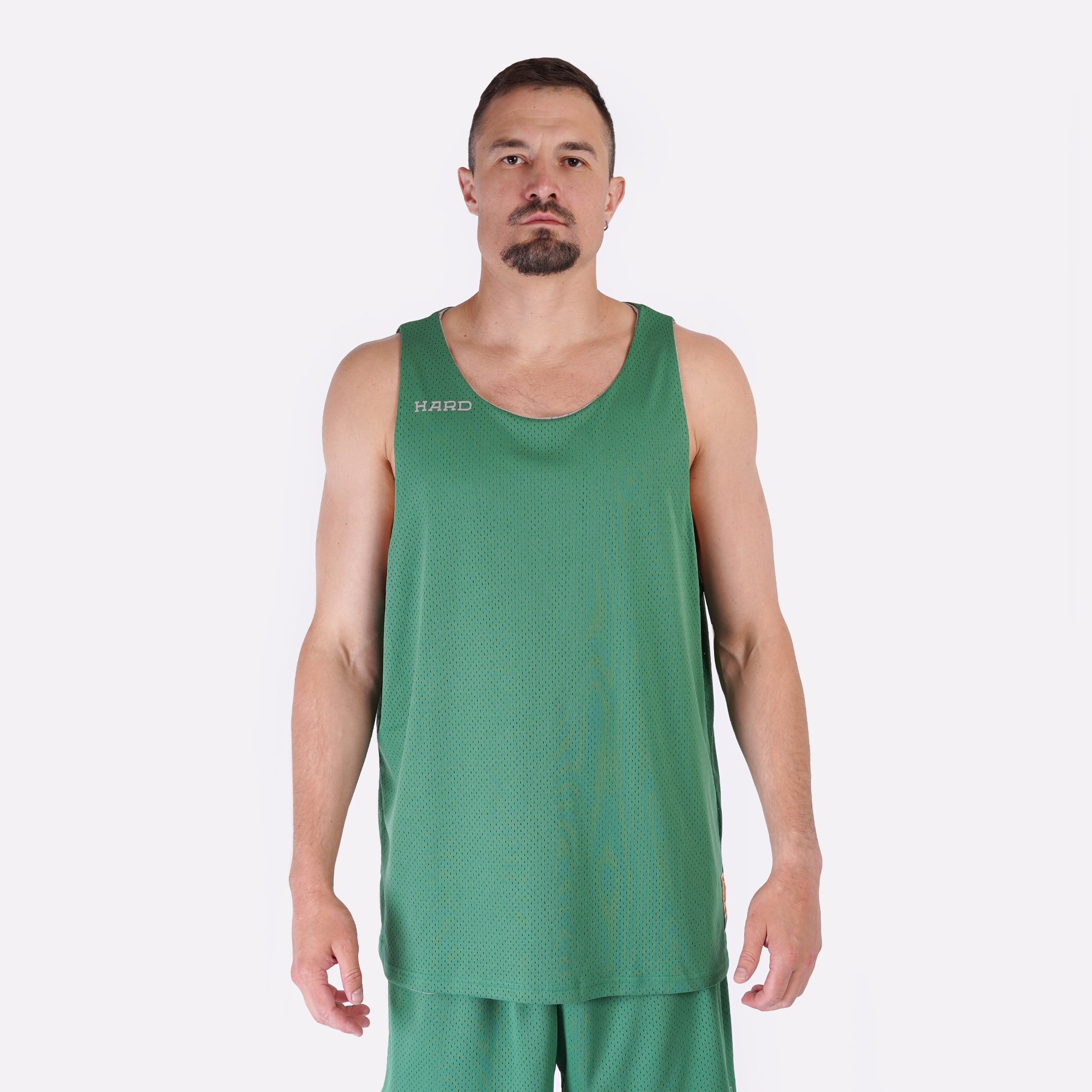 Мужская майка Hard Reversible Tank Top (Hard-tank top-green/grey)  - цена, описание, фото 3