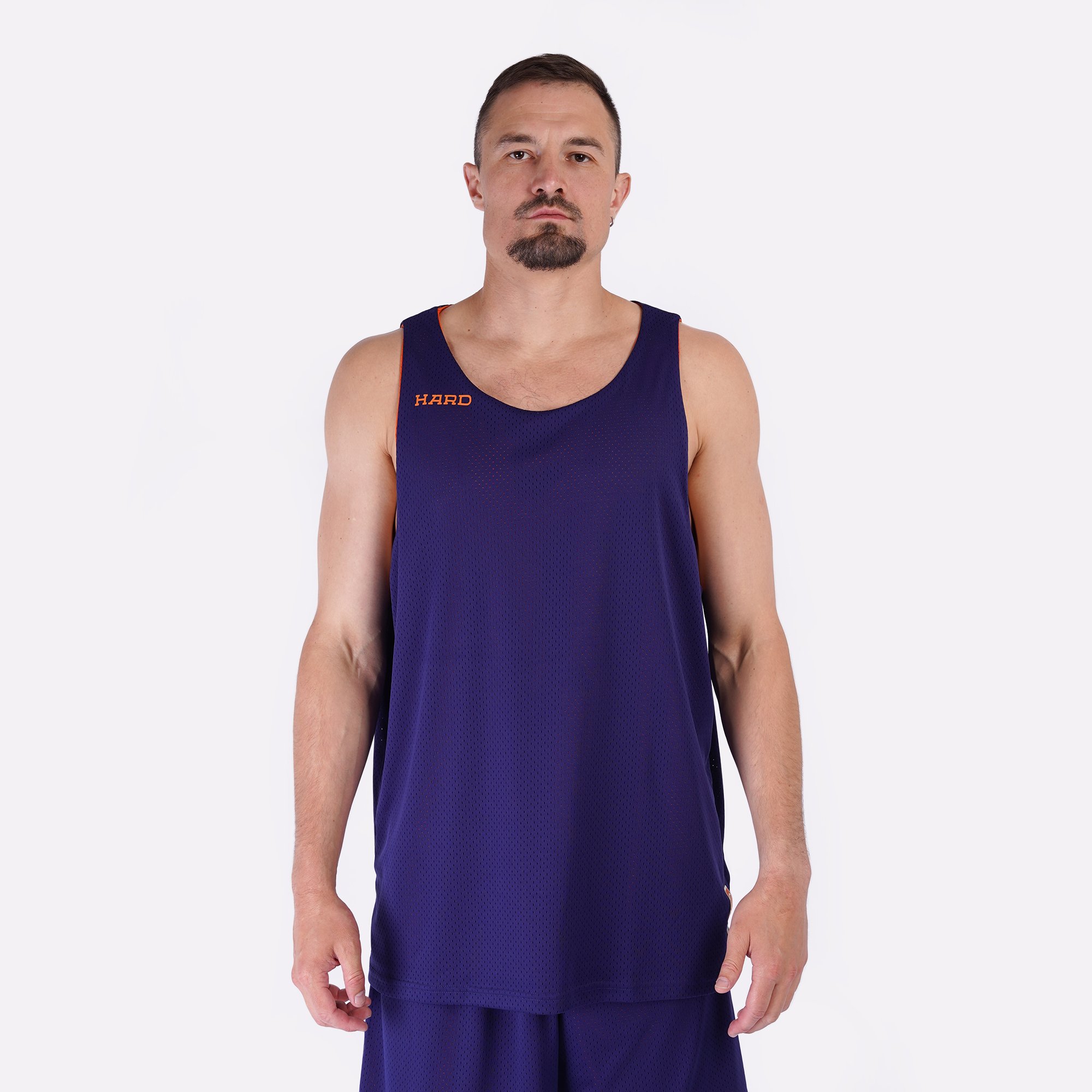 Мужская майка Hard Reversible Tank Top (Hard-tank top-navy/orange)  - цена, описание, фото 3