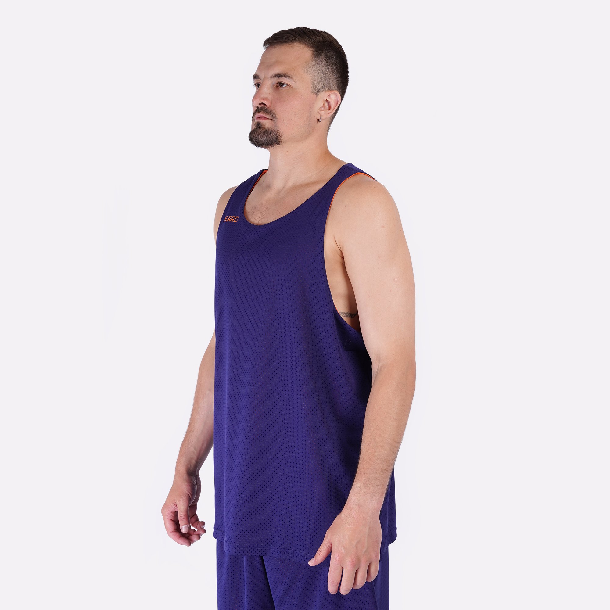 Мужская майка Hard Reversible Tank Top (Hard-tank top-navy/orange)  - цена, описание, фото 7