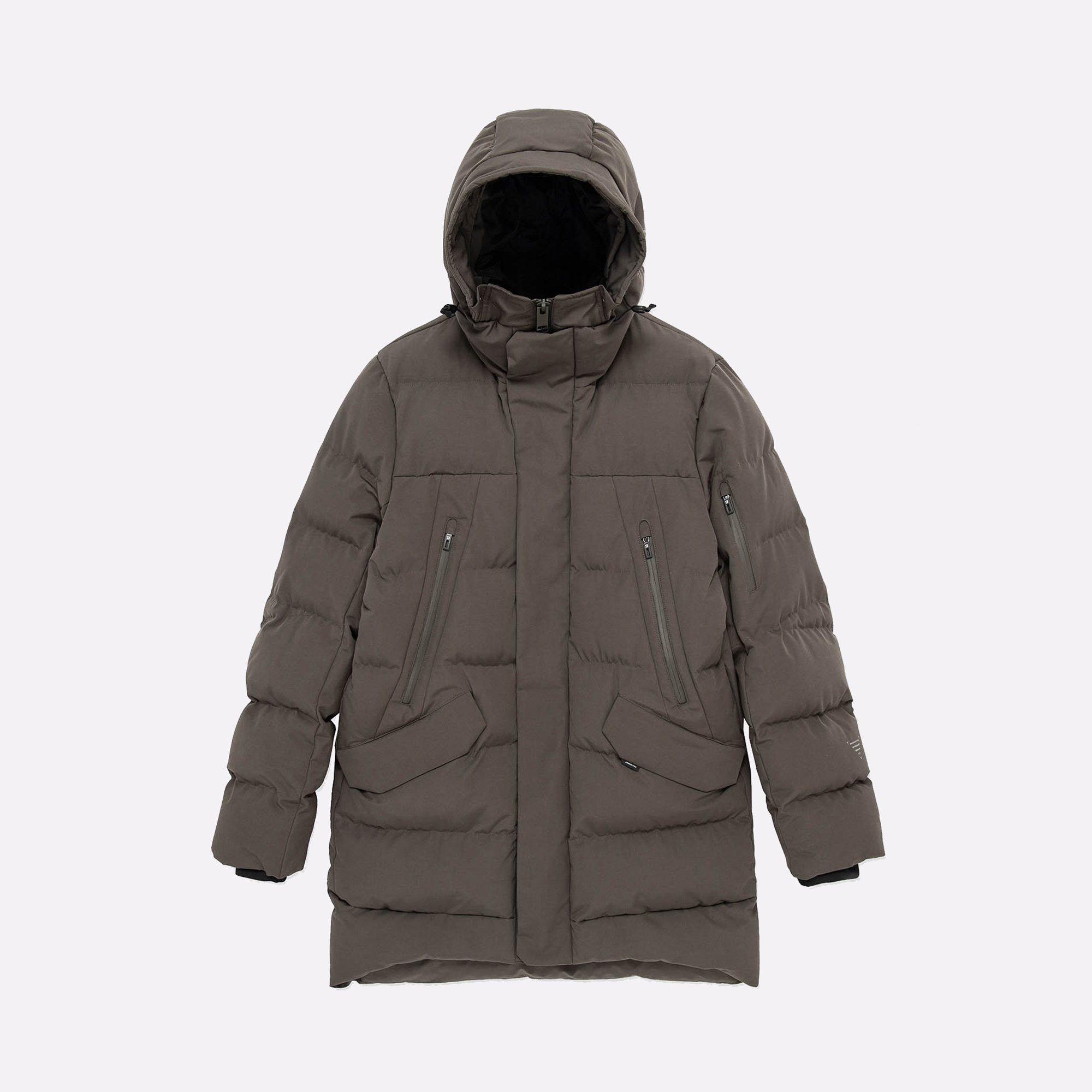 Мужская куртка KRAKATAU STROFO Long Down Jacket (Qm562-861-strofo-сер-зел)  - цена, описание, фото 1