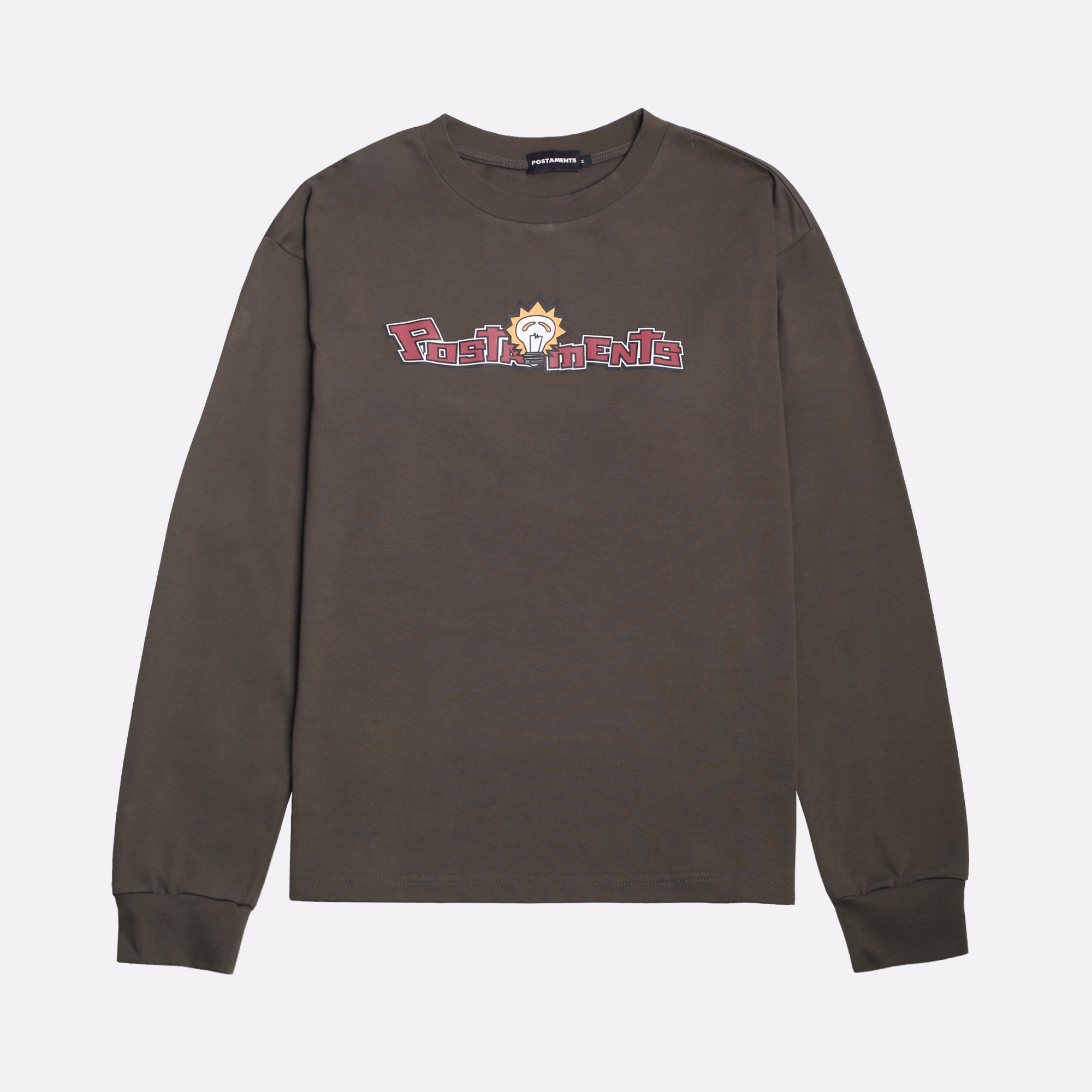Мужской лонгслив Postaments Think (Think khaki)  - цена, описание, фото 1