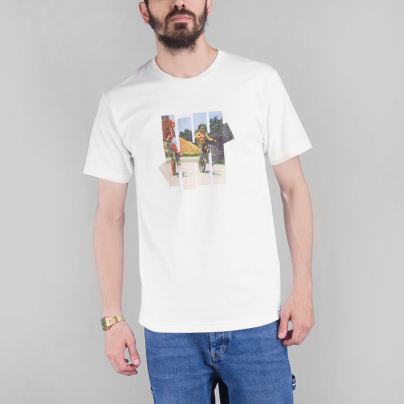 мужская белая футболка Undftd 5 STRIKES FREE WHEEL TEE 5900925-white - цена, описание, фото 1