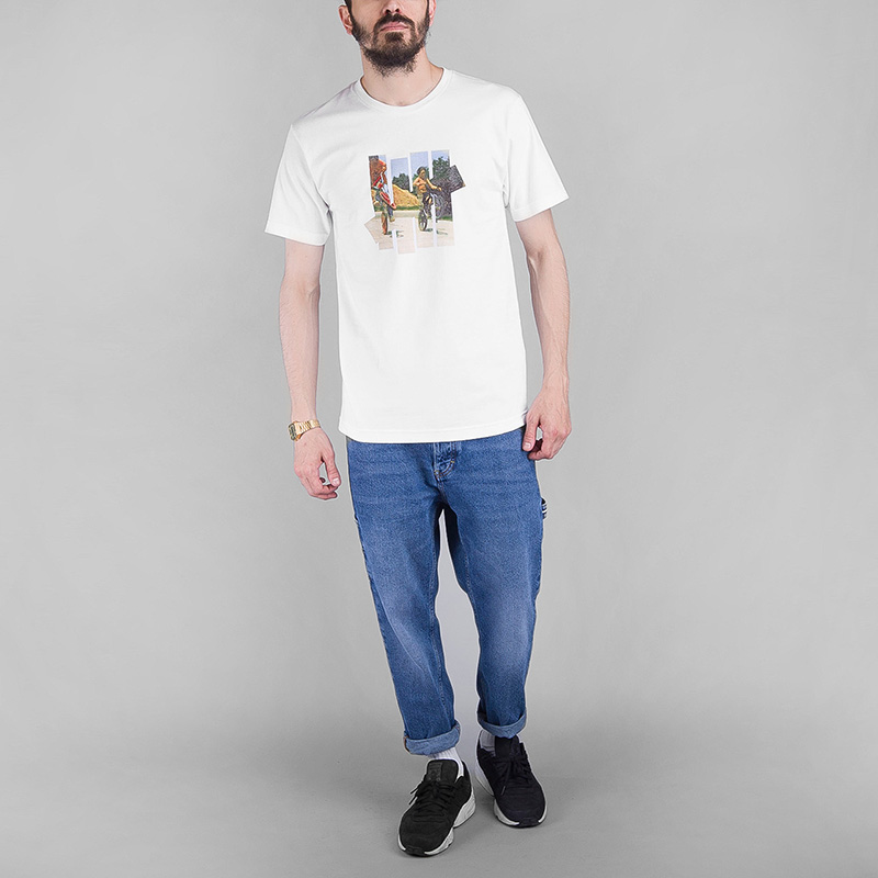 мужская белая футболка Undftd 5 STRIKES FREE WHEEL TEE 5900925-white - цена, описание, фото 3