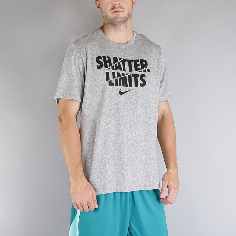 мужская серая футболка Nike M NK DRY TEE DF LIMITS 853702-063 - цена, описание, фото 1