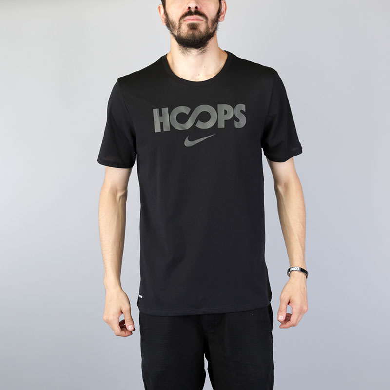 мужская черная футболка Nike Dry Tee Just Hoops 857925-010 - цена, описание, фото 1