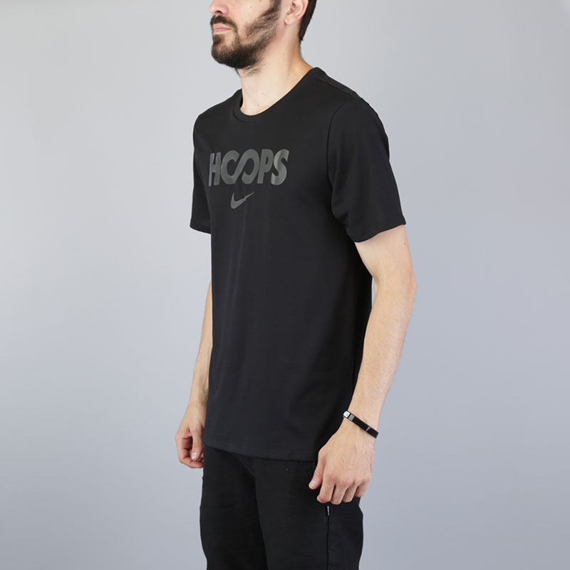 мужская черная футболка Nike Dry Tee Just Hoops 857925-010 - цена, описание, фото 2
