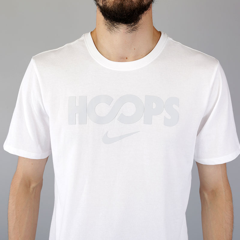 мужская белая футболка Nike Dry Tee Just Hoops 857925-100 - цена, описание, фото 2