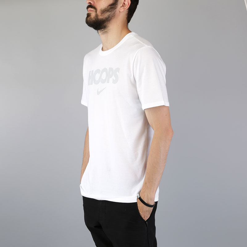 мужская белая футболка Nike Dry Tee Just Hoops 857925-100 - цена, описание, фото 3