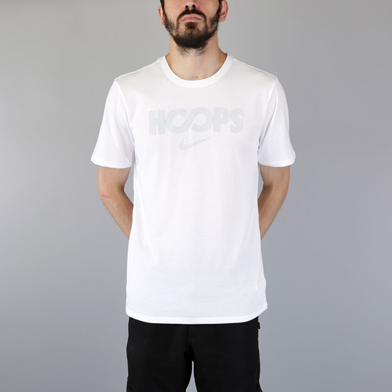 мужская белая футболка Nike Dry Tee Just Hoops 857925-100 - цена, описание, фото 1