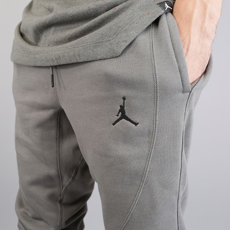 мужские серые брюки Jordan Wings Fleece Pant 860198-018 - цена, описание, фото 5