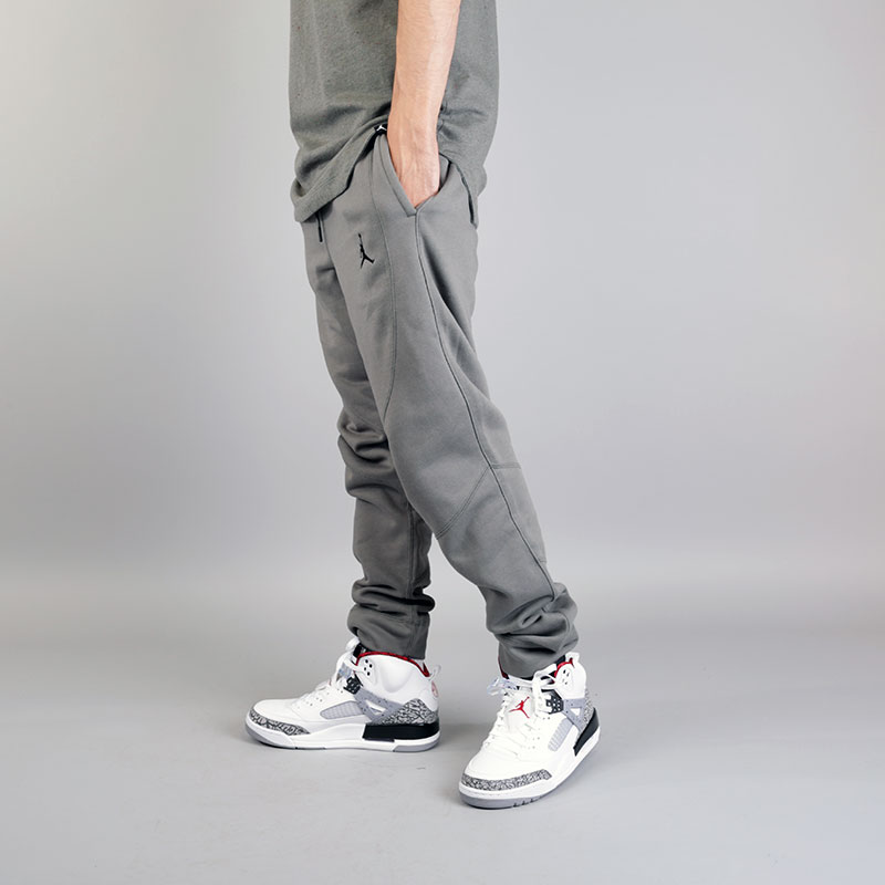 мужские серые брюки Jordan Wings Fleece Pant 860198-018 - цена, описание, фото 3