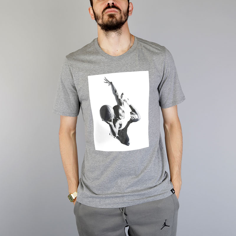 мужская серая футболка Jordan Flight Heritage Tee 862435-091 - цена, описание, фото 1