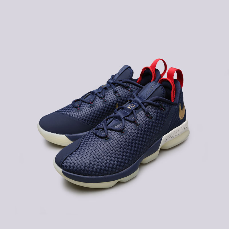 мужские синие баскетбольные кроссовки Nike Lebron XIV Low 878636-400 - цена, описание, фото 5