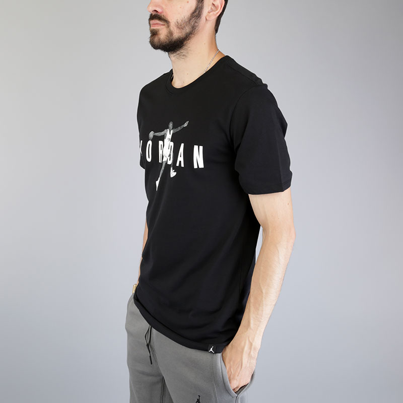 мужская черная футболка Jordan M JSW Tee Modern 2 908436-010 - цена, описание, фото 2