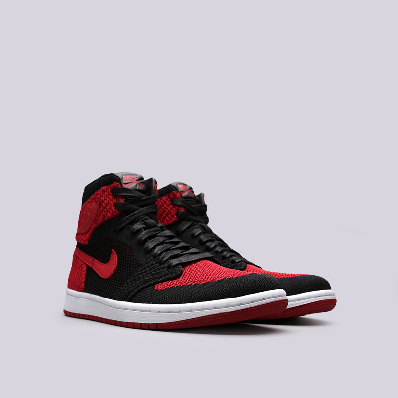мужские черные кроссовки Jordan 1 Retro High Flyknit 919704-001 - цена, описание, фото 4