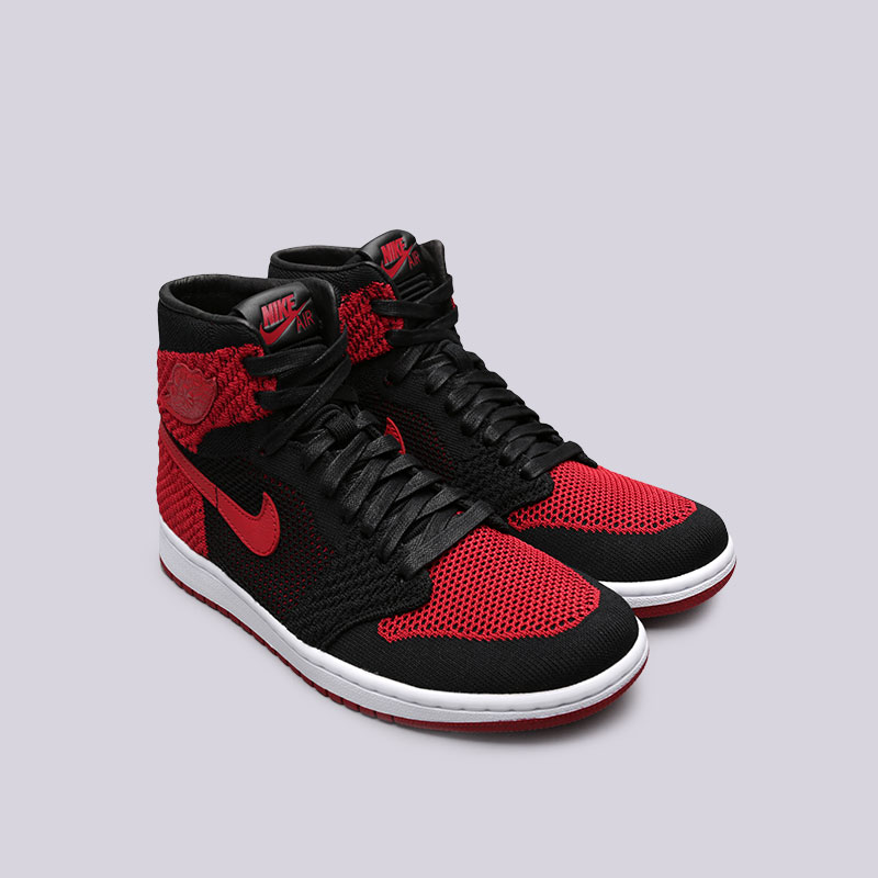 мужские черные кроссовки Jordan 1 Retro High Flyknit 919704-001 - цена, описание, фото 5