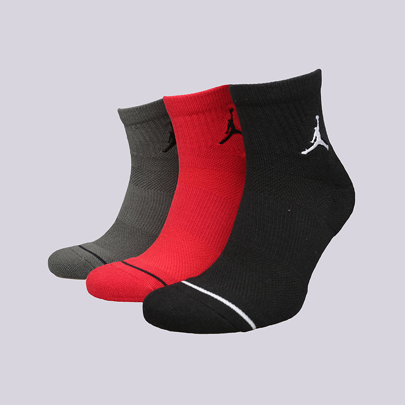 

Носки Jordan Jumpman QTR 3Pack, Черный;красный;серый