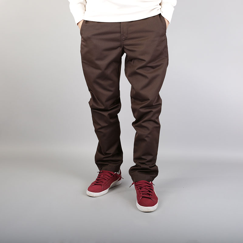 мужские коричневые брюки Carhartt WIP Master Pant i020074-tobacco - цена, описание, фото 1