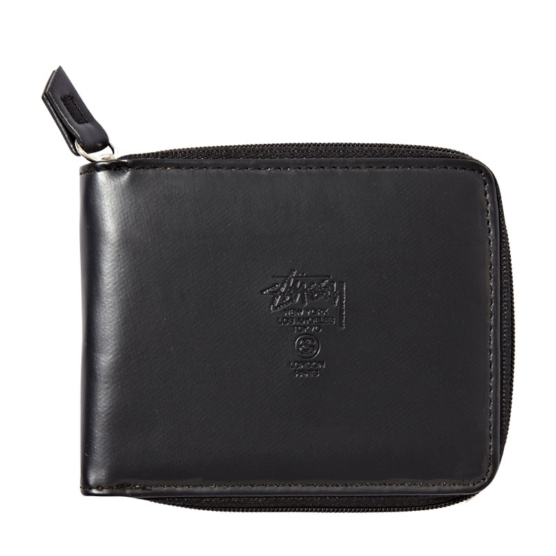 Stussy Бумажник Super solid zip wallet (036310-black)  - цена, описание, фото 1