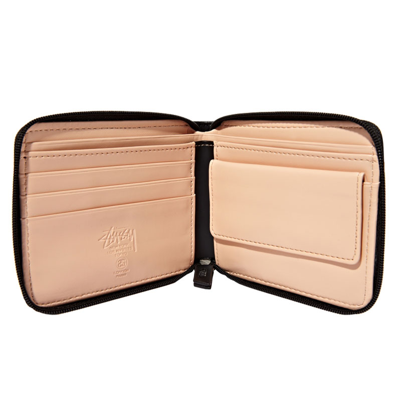 Stussy Бумажник Super solid zip wallet (036310-black)  - цена, описание, фото 2